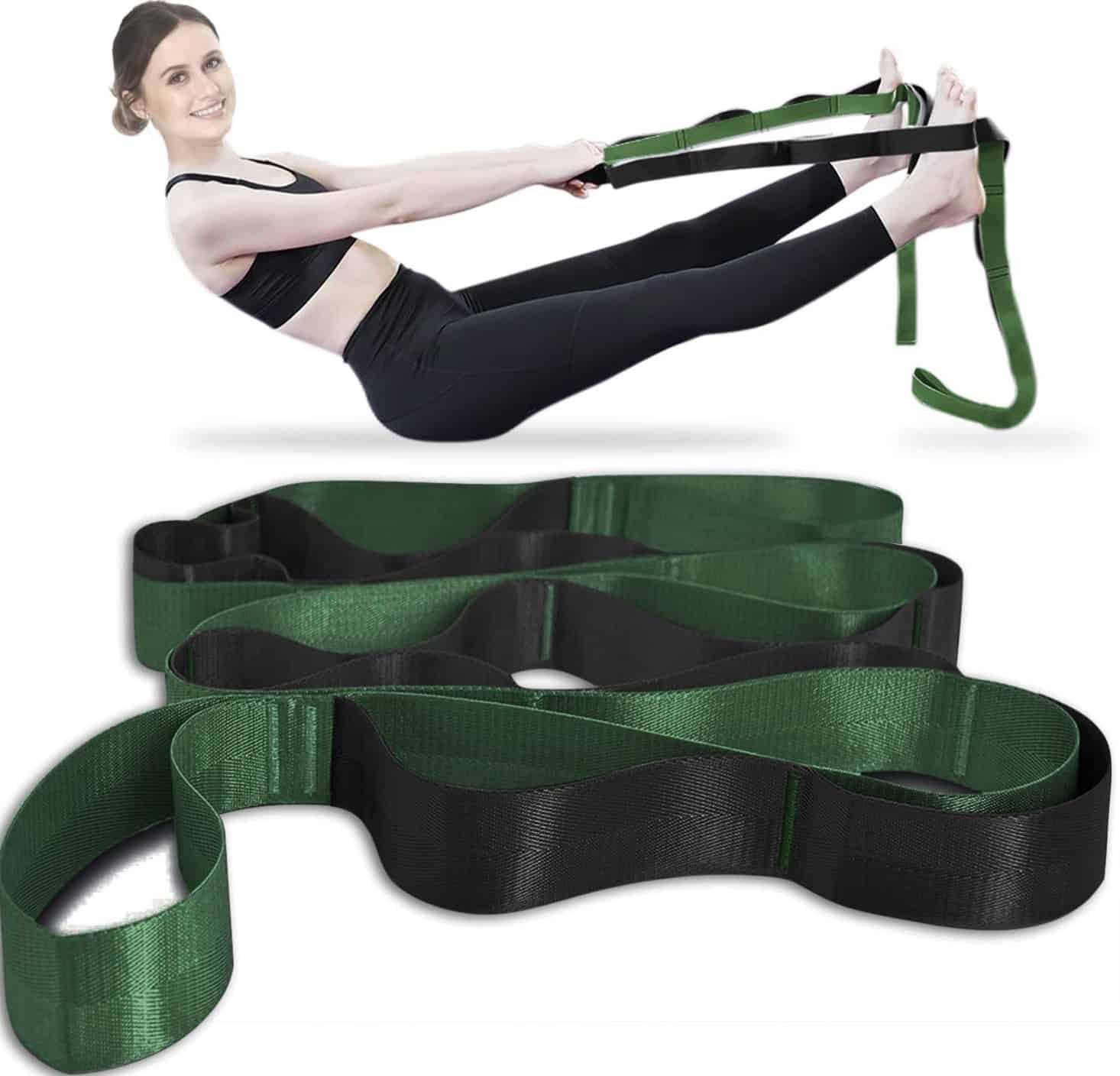Picture of woman using onory stretching straps
