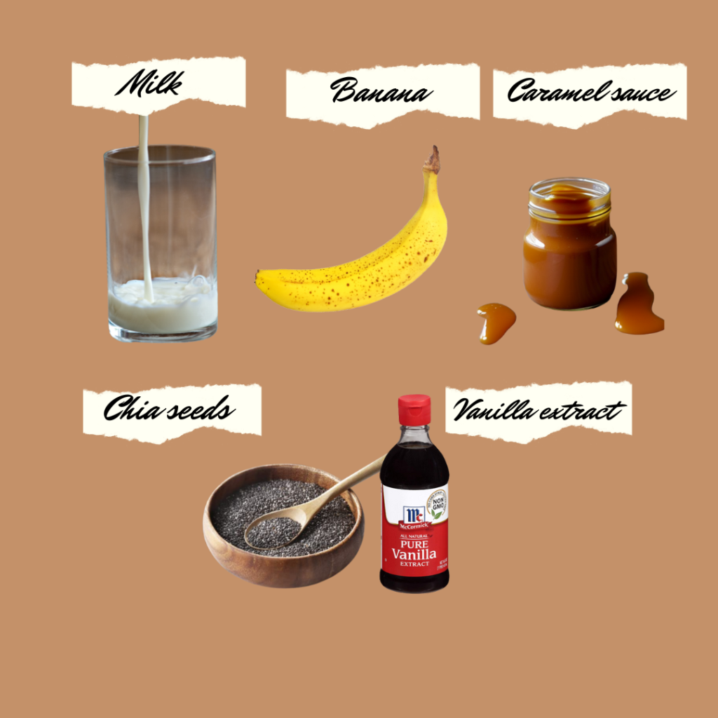 ingredients for salted caramel protein shake