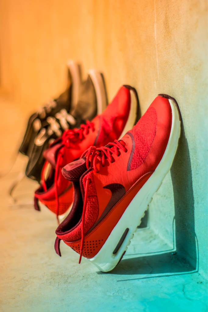 red nike running shoes that are one of the best athletic shoes for lower back pain